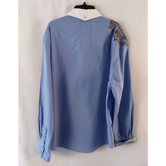 English Laundry Blue Embroidered Cotton Blend Shirt Men’s 3XL Excellent - Picture 6 of 11